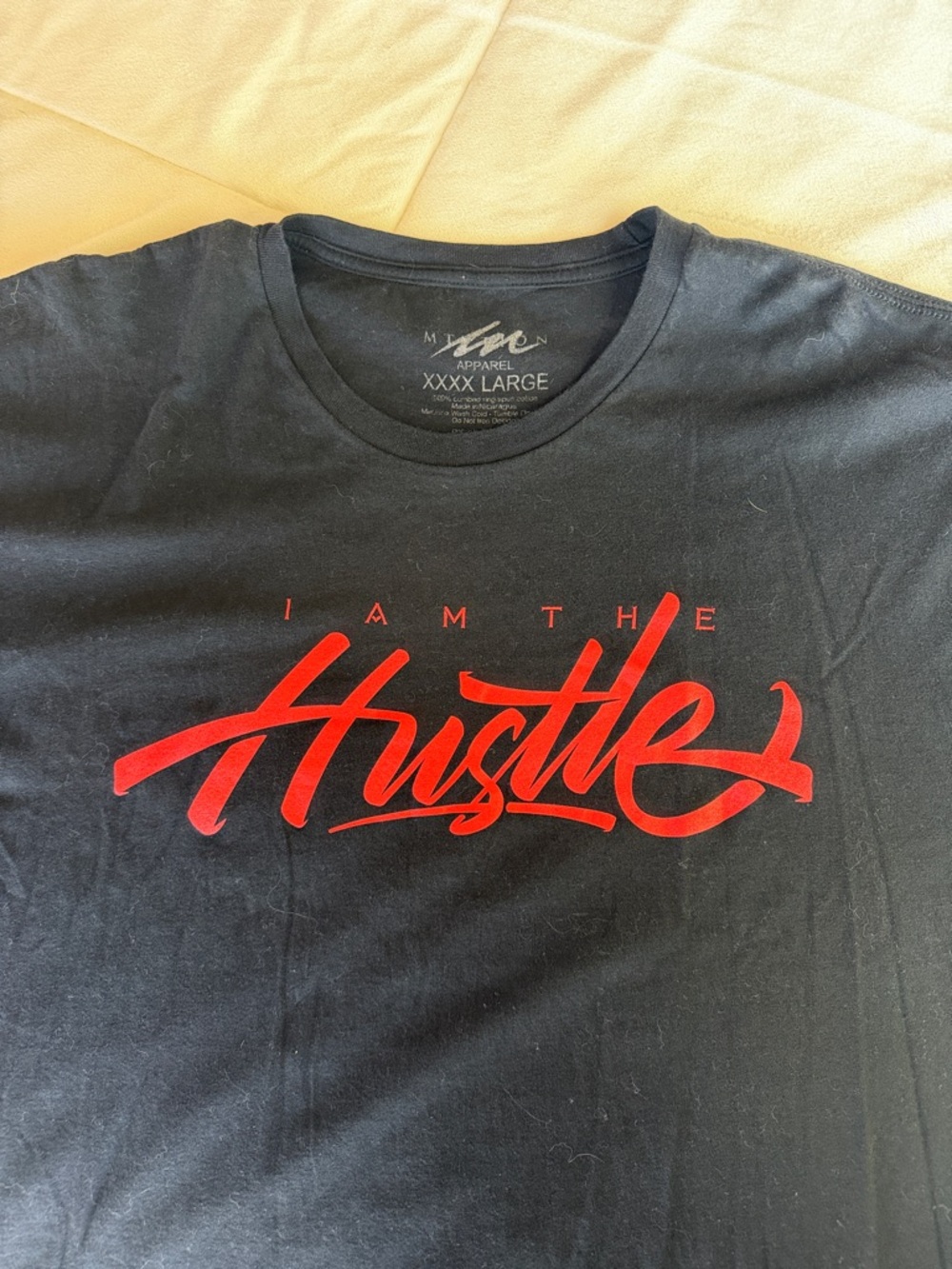 Men's Black 'Hustle' Graphic Tee with Red Script